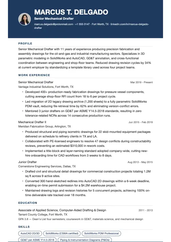 Tegner CV-eksempel