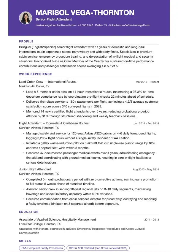 Kabineansat CV-eksempel