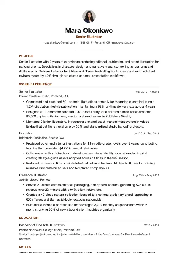 Przykład CV, Ilustrator