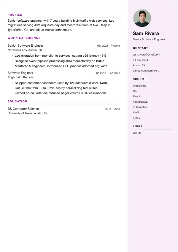 Colorful Resume Templates: preview