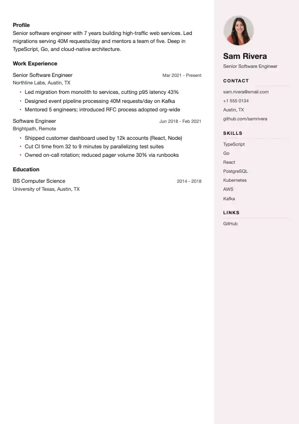 Designer Resume Templates: preview