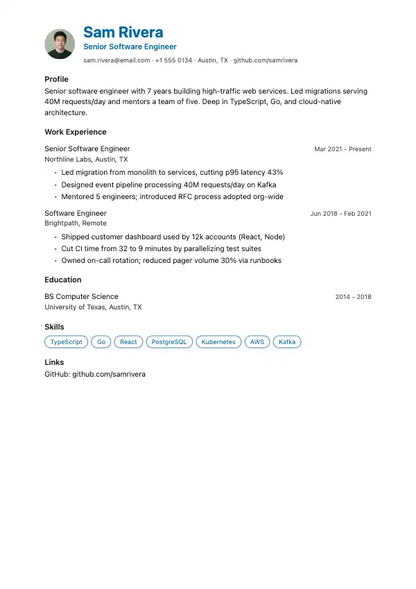 Entry-Level Resume Templates: preview
