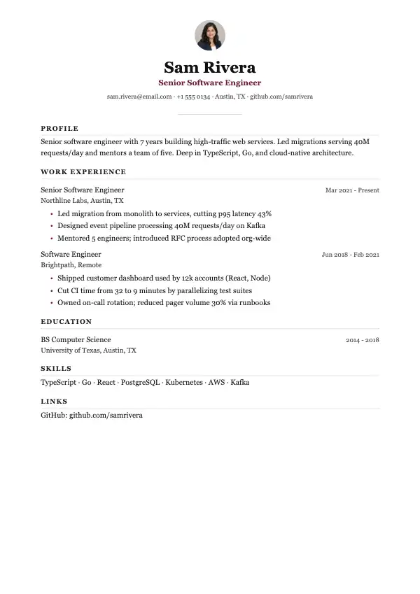 Quadrangle resume template preview