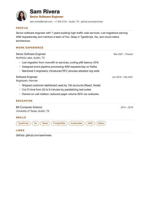 Free Resume Templates: preview