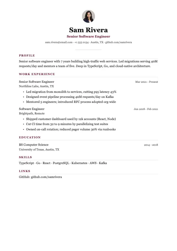 Serif Resume Templates: preview