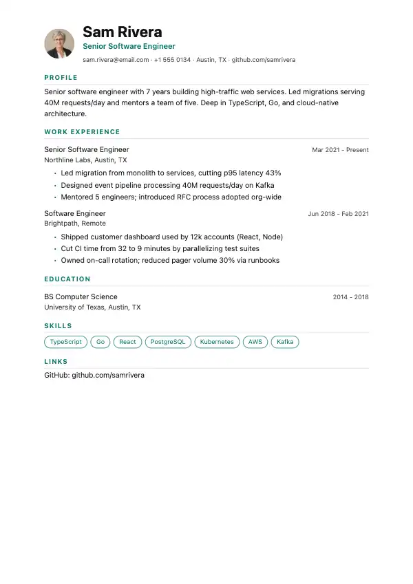 Student Resume Templates: preview