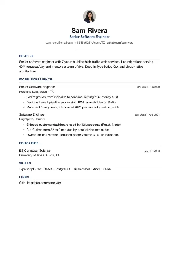 Two-Page Resume Templates: preview