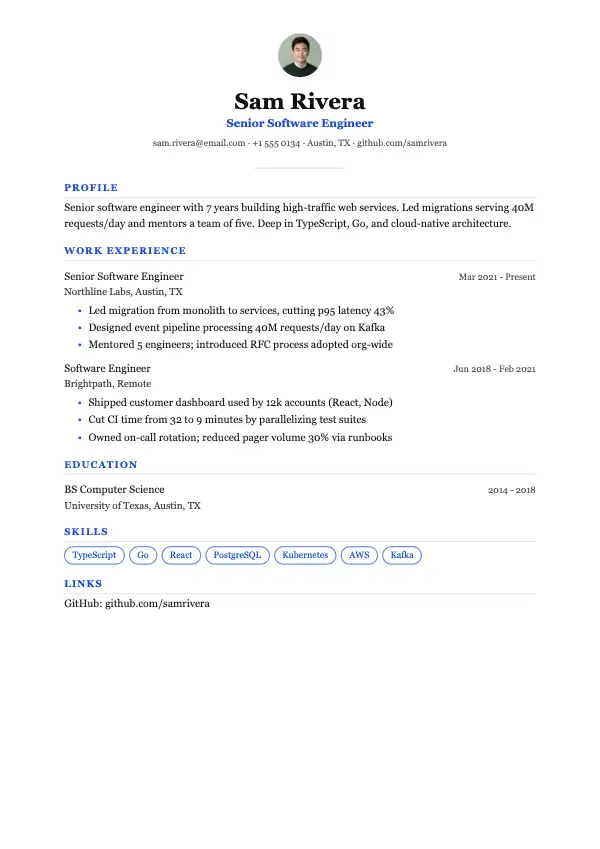 Word Resume Templates: preview